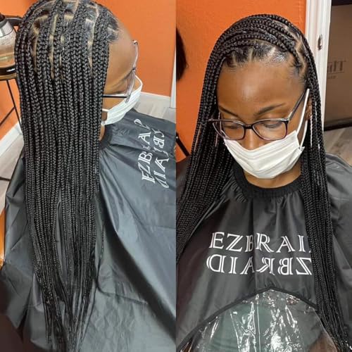 Aizami 6 Packs Pre-Stretched 26in 100g/Pack Yaki Texture Synthetic Braiding Hair Extensions (1B) – Lightweight, Hot Water Setting