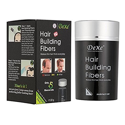 Hair Building Fibers (Black) - Hair Thickener for Fine Hair for Women & Men