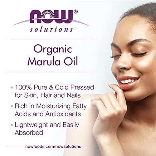 NOW Foods Solutions, Organic Marula Oil, Skin Hydrating and Nourishing, 100% Pure, 1-Ounce