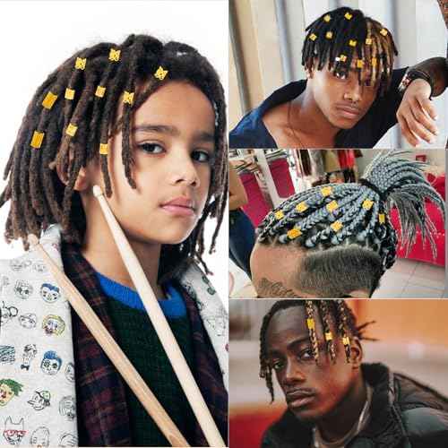 190 Pcs Gold Hair Jewelry for Braids & Dreadlocks - Loc Jewelry with Ring Cuffs, Clips, Charms & Decorations for Men, Women & Girls