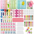 120PCS Spa Party Supplies for Girls, Include Facial Masks, Lip Mask, Under Eye Patches, Lip Balm, Foot Bath Bombs, Hand Cream, Compressed Towel, Hair Band, Sleepover Party Supplies for Girls