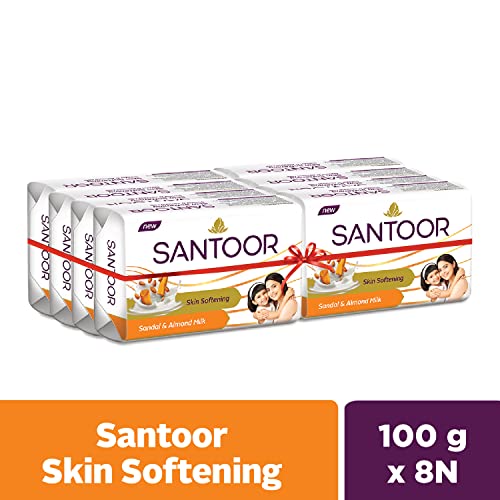 Santoor Soap - Sandal Almond Milk (Pack of 4 X 100g) 300g