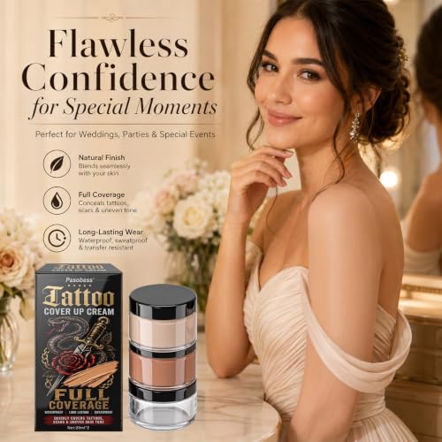 Tattoo Cover Up Makeup Waterproof Concealer Set
