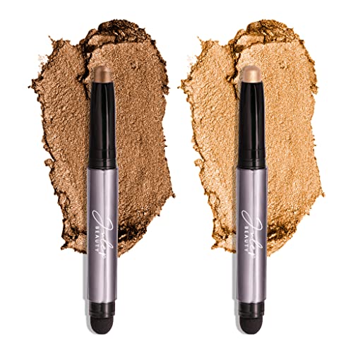 Julep Eyeshadow 101 Cr?me-to-Powder Waterproof Eyeshadow Stick Duo ? Long-Lasting, Crease-Proof, Easy Apply with Built-in Smudger - Bronze Shimmer and Warm Gold Shimmer
