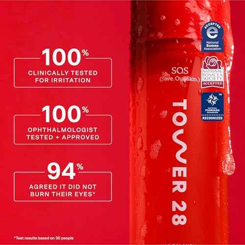 Tower 28 SOS Gel Cleanser + Makeup Remover for Sensitive Skin, Gentle Hydrating pH-Balanced Face Wash Removes Makeup and SPF Without Drying - 150ML