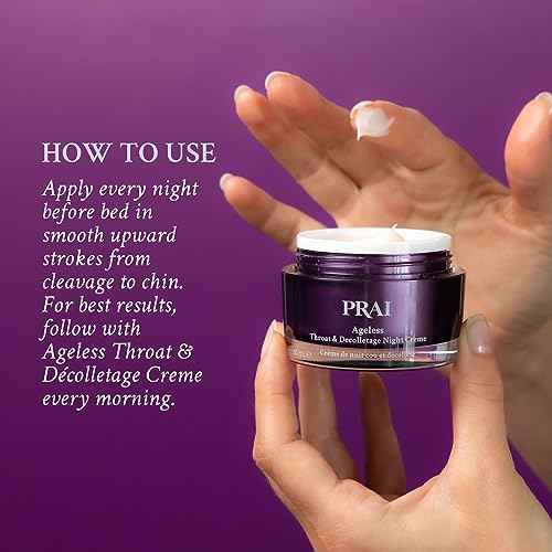 PRAI Beauty Ageless Throat & Decolletage Night Creme | Neck Firming Cream For Overnight Use | Cruelty & Paraben-Free Neck Tightening Cream with Retinol | Neck Cream for Tightening and Firming | 4.0 Oz