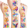 96 Watercolor Animal Temporary Tattoos for Kids