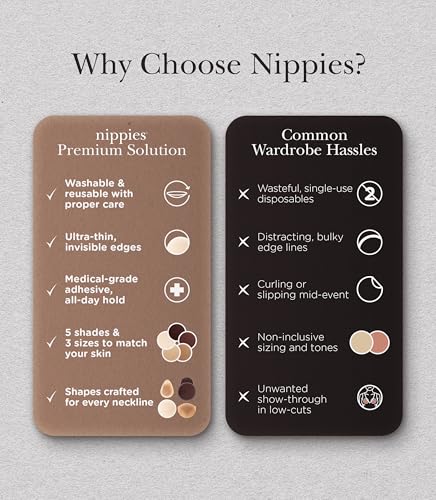 Nippies Nipple Covers - Reusable Silicone Pasties with Travel Case