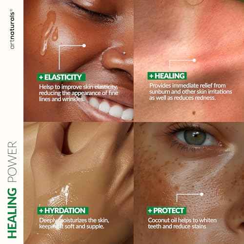 artnaturals Aloe Vera Gel Set - JUMBO 20oz - Sunburn Relief & Hydration for Face, Body, Scalp & Hair - Calming Moisturizer After Sun Exposure - Freshly Harvested within 12 Hours