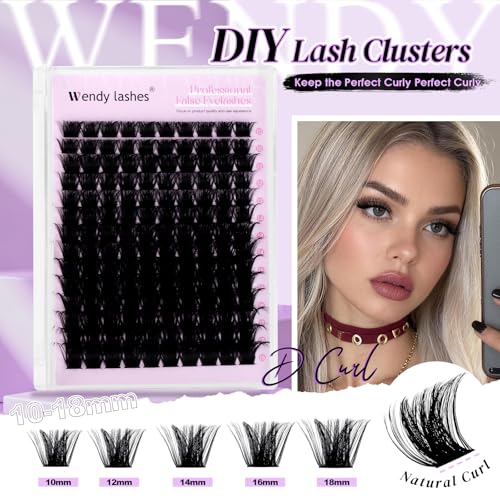 WENDY LASHES 200D D-Curly Eyelash Clusters - DIY Extensions 10-18mm