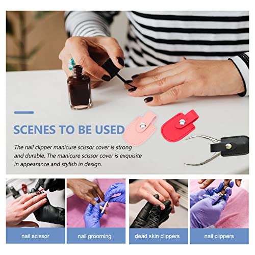 minkissy 10 Pcs dead skin shears protective case Nail salon accessories Cuticle nippers container leather nail tools for nail art nail cuticle cover cuticle scissor case pu