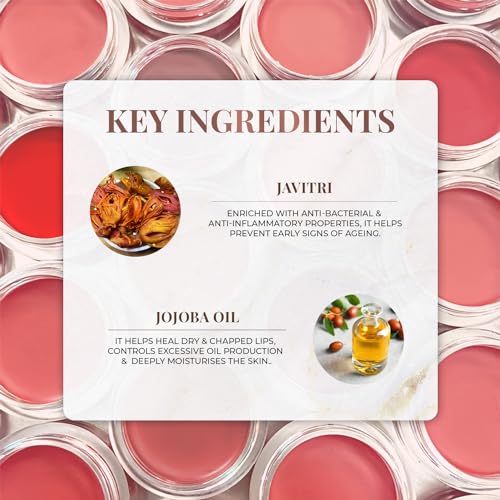 Just Herbs Organic Creamy Matte 3 in 1 Lip & Cheek Tint, Blush For Women - SLS,Chemical & Paraben Free - 0.14 fl. oz. (Pink Forever)