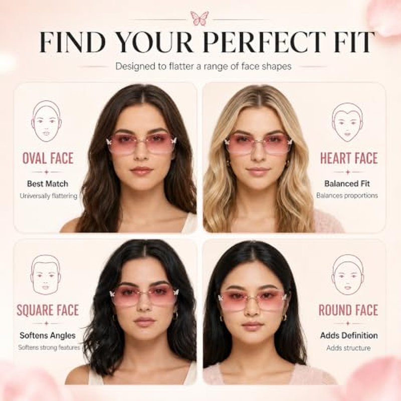 Trendy Rimless Y2K Sunglasses for Women - 2000s Fashion Shades