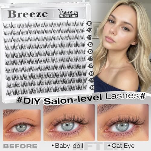 Wispy Fluffy Spider Lash Clusters - DD Curl Individual Lashes 10-14mm