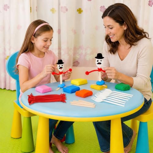 Creative Arts & Crafts DIY Fork Kit with Clay, Stickers & Pipe Cleaners