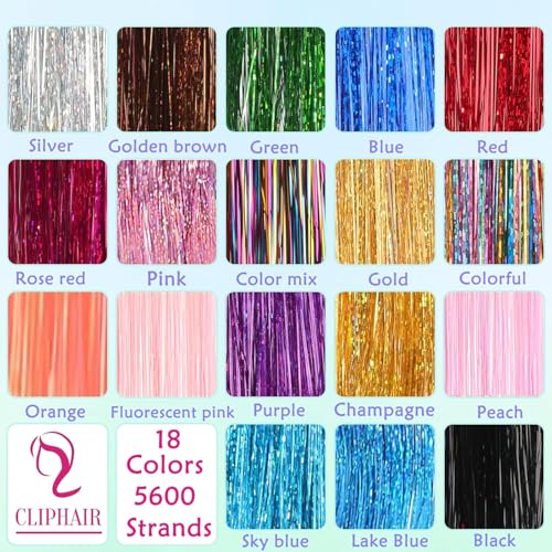 Hair Tinsel Kit 18 Colors 7600 Strands with Tools