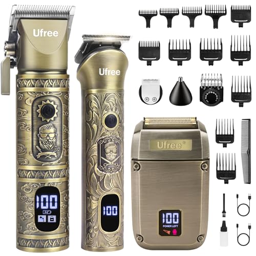Ufree 3-in-1 Hair Clipper & Beard Trimmer Kit with T-Blade