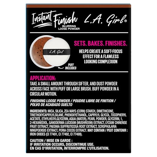 L.A. Girl Instant Finish Blurring Loose Powder (Boxed), Deep GLP733