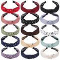 15-Piece Wide Knotted Headbands for Women - Colorful Non-Slip
