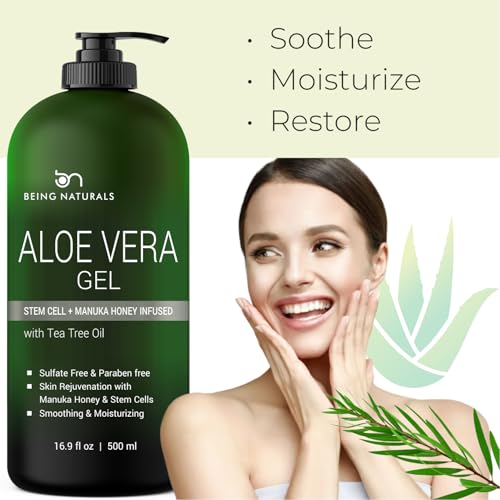 Organic Aloe Vera Gel with Manuka Honey & Stem Cell 16.9oz