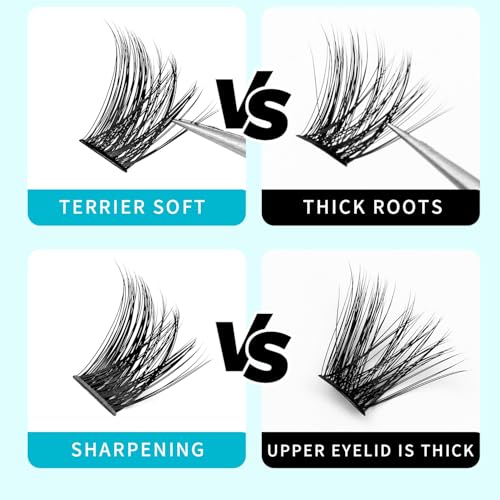 Large Pack,DIY Eye Lashes Extensions 120pcs Wide Stem Cluster Eyelashes Mixed 10-12-14-16mm/14-16-18mm/12-14-16mm Individual False Eyelashes Dramatic Look (mixed 10-12-14-16mm)