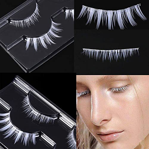 White False Eyelashes 2 Pairs Upper & Lower Lashes