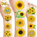 96 Pcs Sunflower Temporary Tattoos for Kids - 8 Sheets