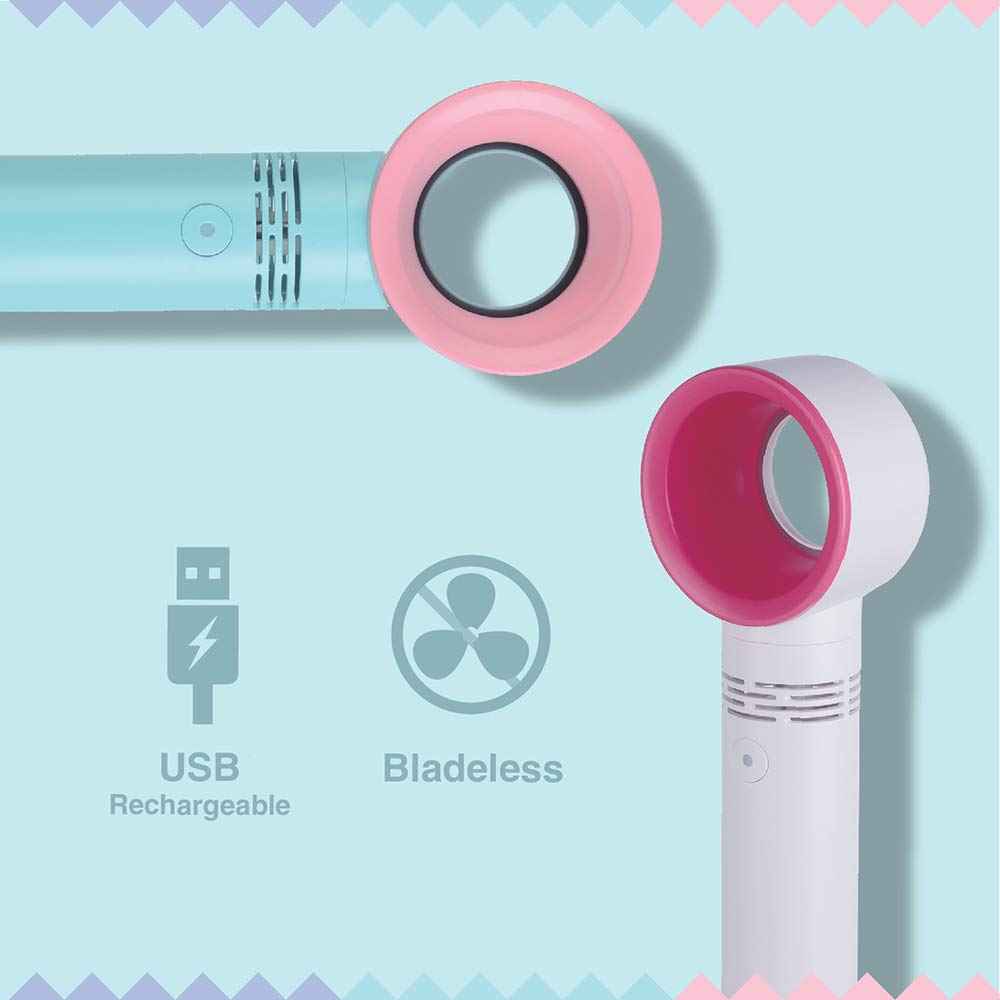 Lyon Lash Portable USB Rechargeable Bladeless Mini Fan/Air Conditioning Blower/Handheld Cooling Dryer, Essential Eyelash Extension Supplies, Dries Eyelash Extensions Glue/Adhesive Rapidly (White)
