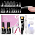 Beetles Tipex Lite Apex Nail Tips Kit - 192pcs Long Coffin Extensions