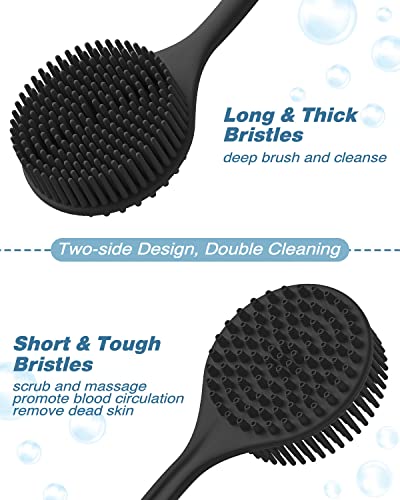 Silicone Body Scrubber Set - Back Brush, Face Brush & Shower Glove