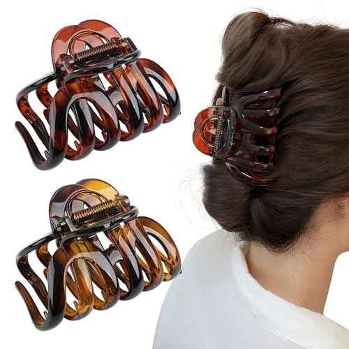 Large Octopus Hair Claw Clips for Thick Hair Big Hair Clips for Long Wavy Curly Hair, Strong Hold Non-Slip Grip Tortoise Shell Hair Accessories for Women