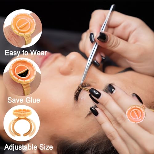 Gold Eyelash Glue Rings - 300PC Disposable Lash Extension Cups