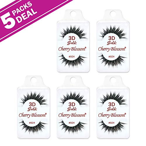 Cherry Blossom 3D Silk Eyelashes Style #924 Ego - Flared Spiky False Lashes (5 Pack)