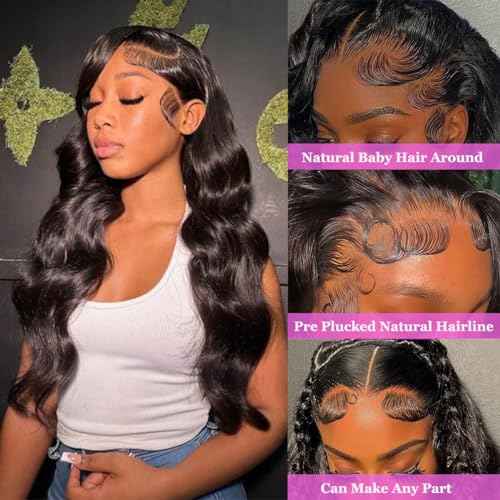 CITY GIRL Body Wave Lace Front Wigs Human Hair 13x4 hd Transparent Lace Frontal Body Wave Human Hair Wig for Women Pre Plucked 200 Density 20 Inch
