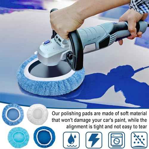 20PCS Car Orbital Buffer Polisher Pad Bonnet Set, 5-6 Inch Polishing Buffing Pads Bonnet Buffing Pad Cover, Microfiber Buffer Pads, Polisher Pads, Car Accessories for Polishing, Waxing and Cleaning