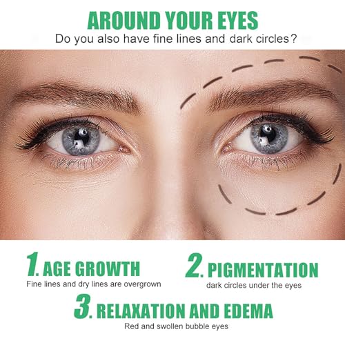 Caffeine Eye Cream for Puffiness and Bags Under Eyes Daily Anti-Wrinkle Cream Collagen Peptide Eye Cream Day and Night Reduce The Look Of Aging Line Smoothing Skin Care 1.7 FL OZ,1 Pack