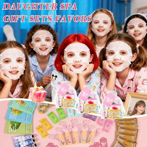 100PCS Spa Party Supplies for Girls 10-12, Bachelorette Spa Party Favors Gifts for Teens Girls 8-12, Face Masks Skincare,Hand Cream,Lip Balm,Eye Patches,Lip Mask, Spa Birthday Sleepover Party Supplies