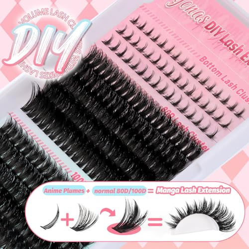 Fyonas Manga Lash Clusters - 80D/100D Spiky Eyelash Extensions 12-20mm