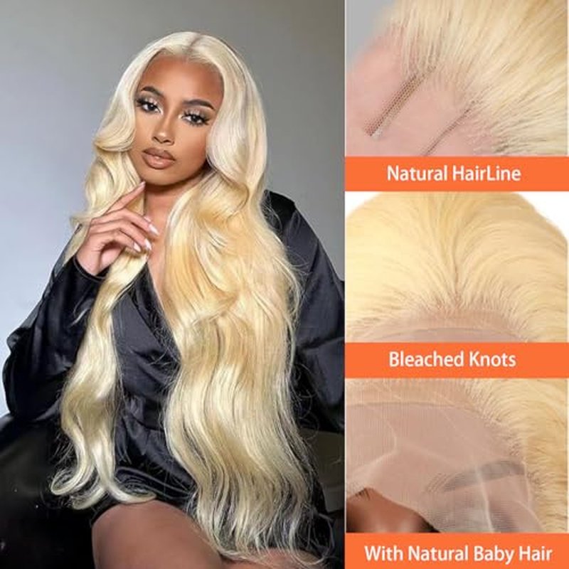 36" 613 Blonde Lace Front Wig 13x6 HD 200% Density Body Wave