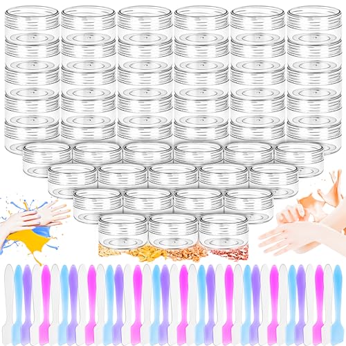 50 Pack 10g Sample Containers with Clear Lids & Spatulas