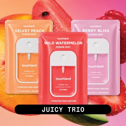 Touchland Juicy Trio Hand Sanitizer Spray Set - Hydrating Travel Size