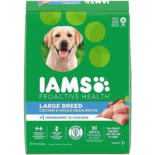 IAMS Proactive Health Large Breed Adult Dry Dog Food with Real Chicken, 15 lb. Bag