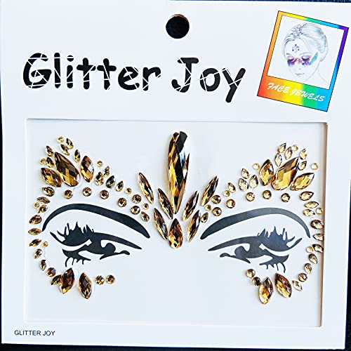 Festival Face Gems Jewels Stickers, 4-Pack Light-Coffee