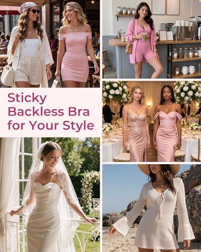 Falorda Sticky Adhesive Strapless Invisible Bra Reusable