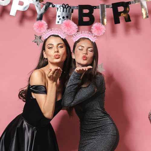 CAVETEE Birthday Crown, Happy Birthday Headband for Women Happy Birthday Decorations for Women Birthday Gifts