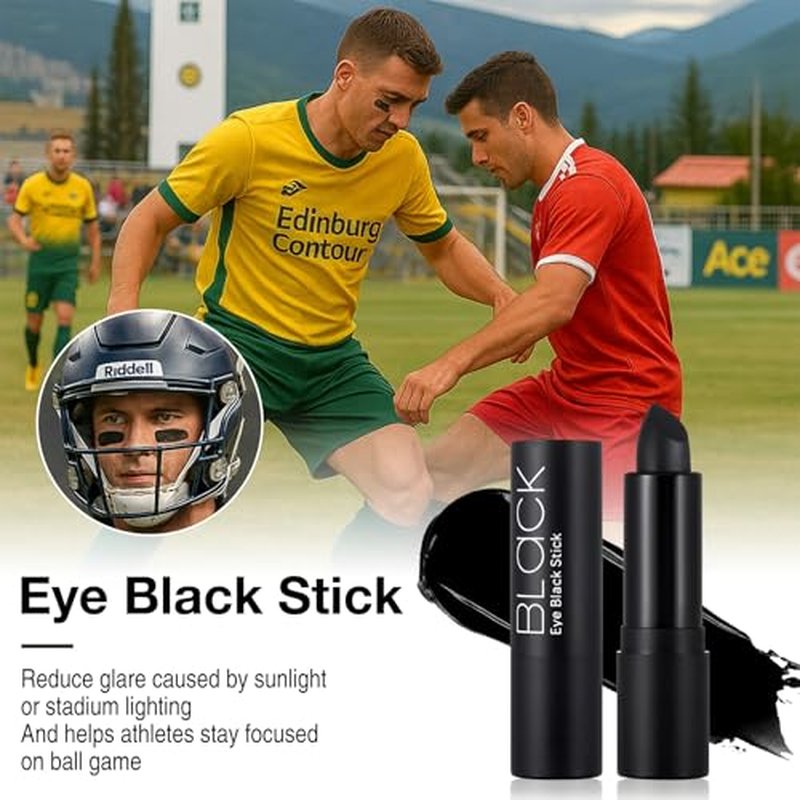 10PCS Black Face Body Paint Stick Set, Waterproof Eye Black for Baseball/Softball/Football Sports, Professional Cream-Blendable Stick for Halloween Gothic Skull Clown Skeleton Cosplay & Stage