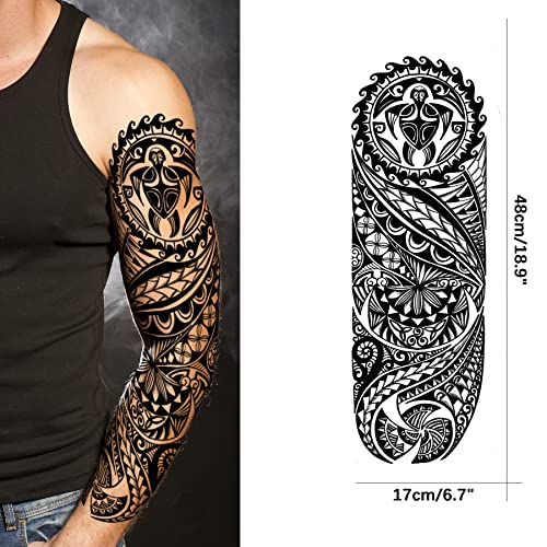 Tribal Temporary Tattoo Sleeves for Men & Women, 8-Sheet Pack