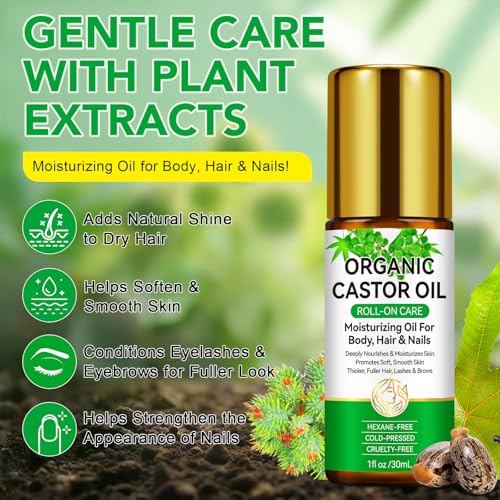 Organic Castor Oil for Lashes, Brows & Hair Growth - 1 fl oz