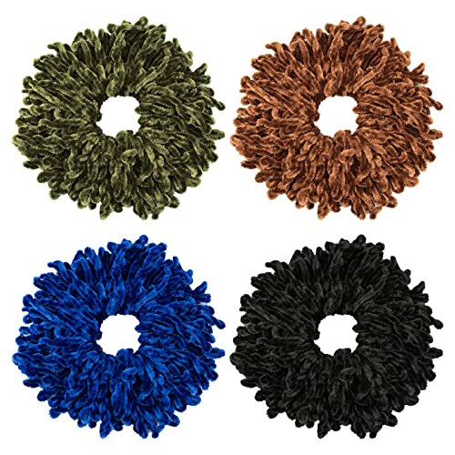 RP Remarkable Power, 4 Pack Volumizing Hair Scrunchie Hijab Volumizer Headwear Plain Big Hairband Hair Tie Ring for Women Girls