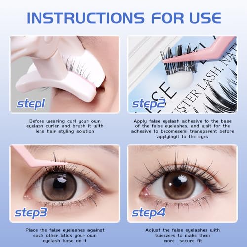 Wispy Lash Clusters 100Pcs - 13MM C Curl Individual Eyelash Extensions
